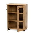 thumbnail image 2 of Baxton Studio Mason Modern and Contemporary Oak Brown Finished Wood 2-Door Storage Cabinet with Glass Doors, 2 of 7