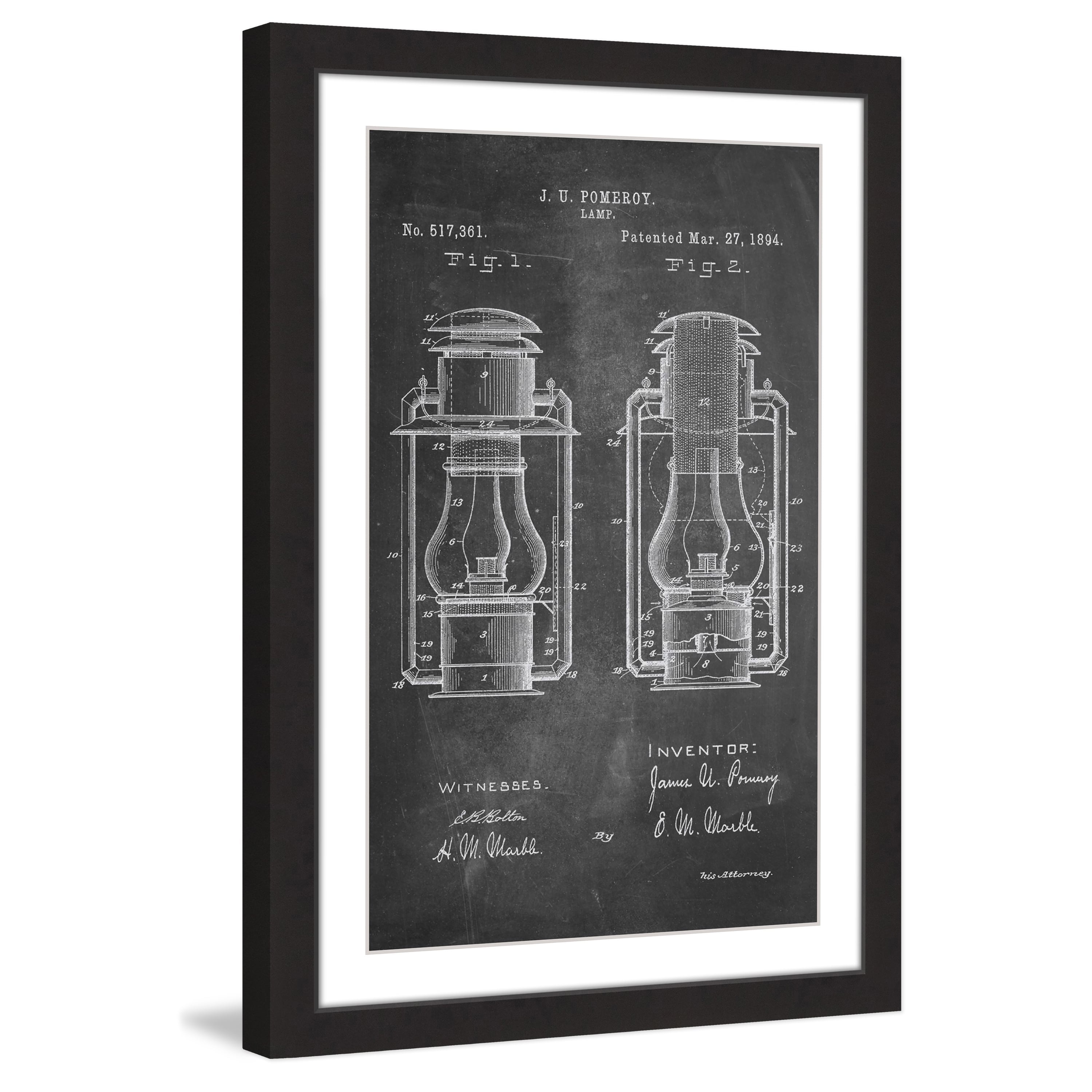 "Lantern 1894 Chalk" Framed Painting Print