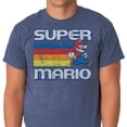 thumbnail image 3 of Super Mario T-Shirt Men's Rainbow Trail Distressed Short Sleeve Tee, 3 of 5