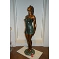 thumbnail image 3 of Nifao Spring Lady Watching The Sun Bronze Statue – Bronze Statue, Home Decor, 18"L x 12"W x 64"H, 3 of 11