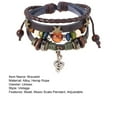 thumbnail image 7 of Ziurtnc Unisex Bracelet Beads Music Scale Pendant Multi Layers Vintage Ethnic Style Faux Leather Tassel Adjustable Star Women Men Bracelet, 7 of 7