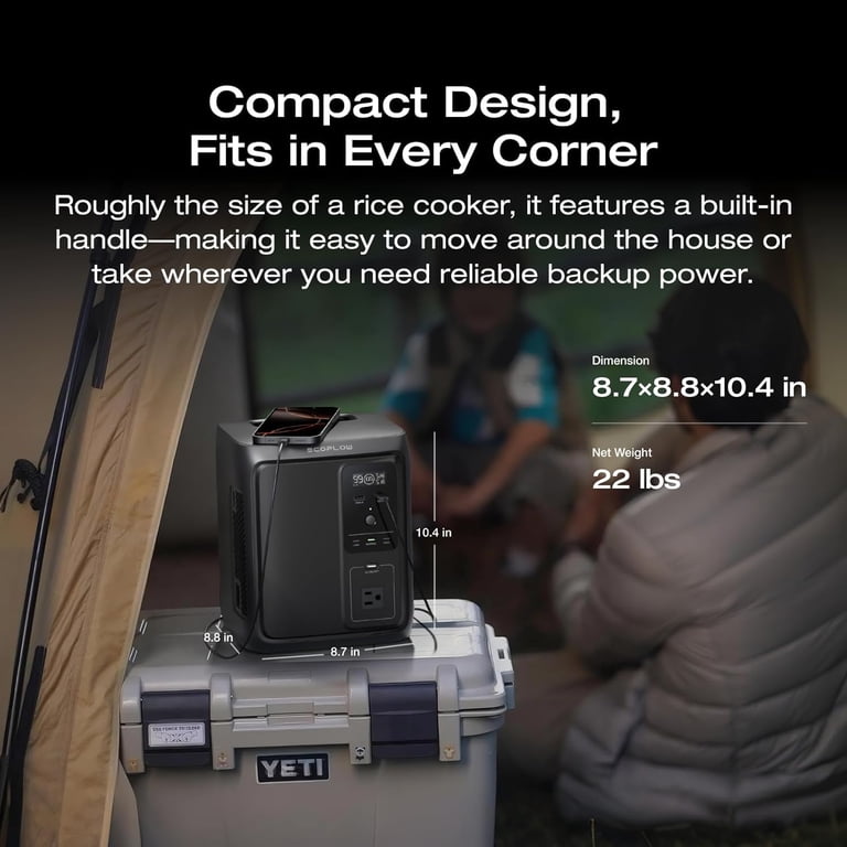 EF EcoFlow Portable Power Station DELTA 3 1000 Air, 960Wh LiFePO4