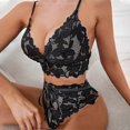 thumbnail image 3 of Ladies Lace Lingerie Set Crotchless Thongs Underwear Set Nightwear, 3 of 4