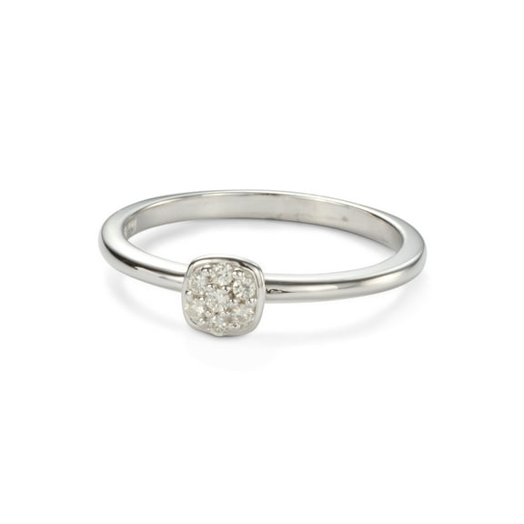0.09 CTW DEW Round Moissanite Cluster Ring in Sterling Silver - Size 6