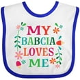 thumbnail image 3 of Inktastic My Babcia Loves Me Girls Baby Bib, 3 of 4