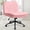 Leather - Pink, variant on Orange Factory Criss Cross Chair Wheels Wide Cross Legged Office Desk Vanity Dual Base Comfy Fabric Armless Adjustable Swivel for Home Computer Task (Beige Dual Base, Fabric)