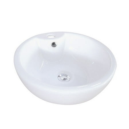 Elements Of Design Simplicity Ceramic Circular Vessel Bathroom Sink With Overflow