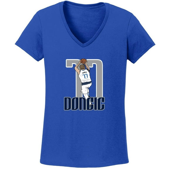 Dallas Luka Doncic 77 MVP LADIES V-NECK Shirt T-Shirt