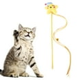 thumbnail image 4 of opvise Cat Teaser Toy Creative Scratch-resistant Crisp Bell Pet Cat Kitten Plush Moon Tassels Teaser Stick Toy Yellow, 4 of 8
