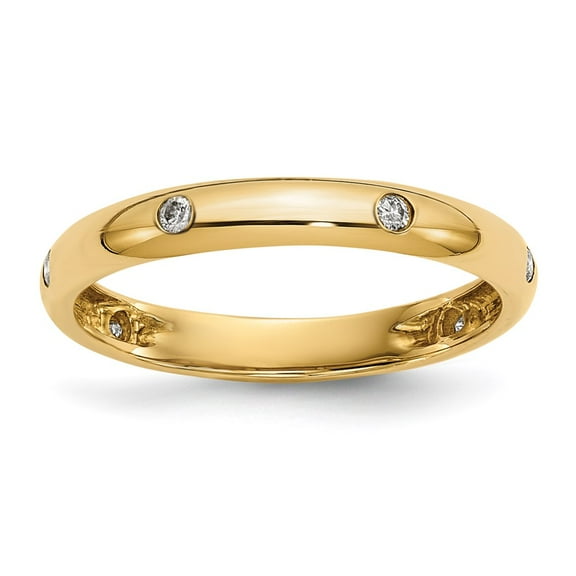 Real 14kt Yellow Gold 6-stone Diamond Band Size: 6; for Adults and Teens; for Women and Men