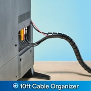 Cable Keeper Cord Organizer, 10-Foot Adjustable Cord Cover, TV & Computer Cord Organizer