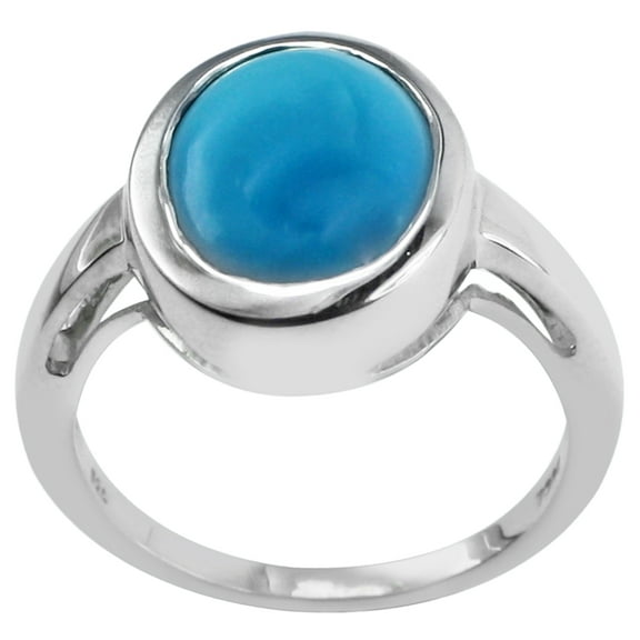 Carillon Handcrafted 925 Sterling Silver 4.85 Ctw Oval Turquoise Antique Statement Women's Ring