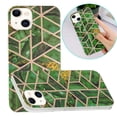 thumbnail image 2 of For Apple iPhone 13 (6.1") Stylish Geometric Marble Design Pattern Soft Silicone Rubber Hybrid Shockproof Lightweight Slim Phone Case For iPhone 13,Green Marble, 2 of 5