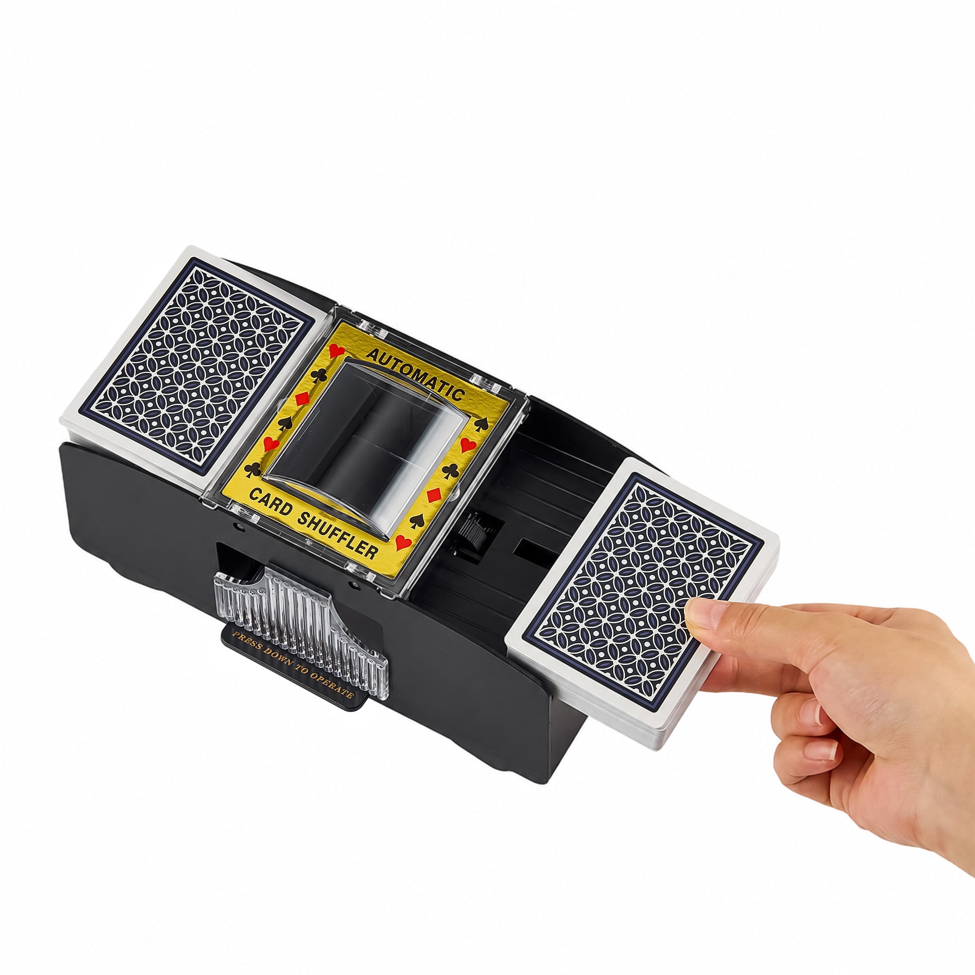 Automatic Card Shuffler 2 Deck,Battery-Operated Electric Poker Shuffler, For Home Card Game, Travel, 4 Batteries Included, Age Group 18+