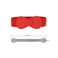 thumbnail image 3 of INSPIRE CHIC Interlock Buckle 8-shaped Faux Leather Elastic Belt Cinch Waistband for Lady Fit Waist Girth:25"/63.5cm-37"/94cm Red, 3 of 7