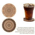 thumbnail image 4 of 12 Pcs sous-Verres en Liège avec Support, Motif Mandala Absorbants Réutilisables pour Boissons pour la Maison, le Bureau, le Bar, le Restaurant, 4 of 9