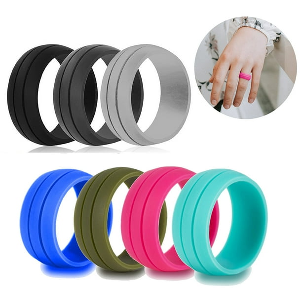 CDAR CDAR Women Men Flexible Silicone Wedding Ring Outdoor Sports Gym