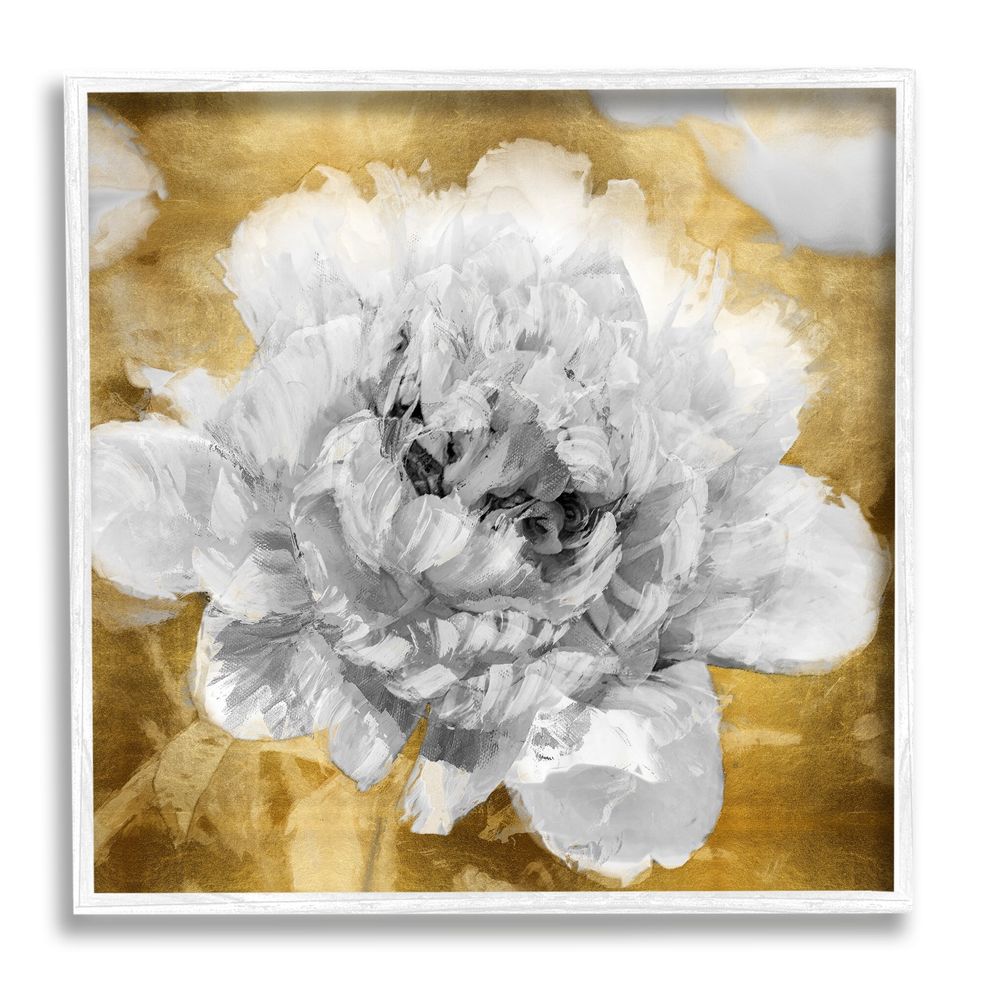 Stupell Industries Muted Peony Floral Blossoming Glam Flower Painting, 17 x 17,Design by Shawna Sullivan