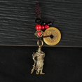 thumbnail image 1 of Guanyu Keychain Solid Brass Key Holder Chinese Style God of War Car Accessory (Five Emperors Money Rope + Guan Gong), 1 of 11