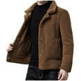 thumbnail image 4 of Maoxin Men Leather Jacket Men's Reversible Grain Suede Thickened Leather Coat Long Sleeve Hoodless Leather Jacket Leather Jacket Men Plus Size Brown 4XL, 4 of 5