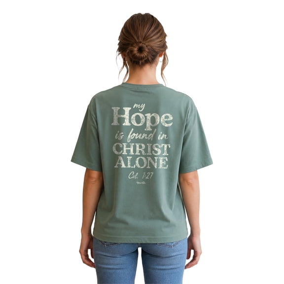 Blessed Girl Womens Short Sleeve T-Shirt Hope, Sage, SM