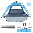 thumbnail image 6 of AUOSHI Beach Tent for 4-6 Person, Pop up Portable Sun Shelter with Canopy, UPF 50+ UV Protection, Extendable Floor, Easy Setup Waterproof for Family Camping Hiking Beach Outdoor Adventures, 6 of 10