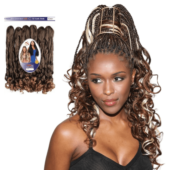 Supreme Hair Pre-Stretched 12X TZ Curly Body | Lightweight, Tangle-Free, Easy to Install Braiding Hair Extensions | Natural Look & Soft Feel | Perfect for Protective Hairstyles (color 1))