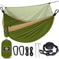 thumbnail image 1 of Hamaca de camping Qevooon doble de nailon, 300 x 198 cm, con red, 1 of 6