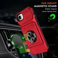 thumbnail image 2 of Dteck for iPhone 16e Case Wallet with with Card Holder [Store 2 Cards] + 360° Magnetic Rotated Ring Kickstand, Heavy Duty Drop Protection Wallet Phone Cover with Strap for iPhone 16e 6.1",Red, 2 of 7