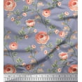 thumbnail image 1 of Soimoi Japan Crepe Satin Fabric Leaves & Camellias Floral Printed Fabric 1 Yard 42 Inch Wide, 1 of 3