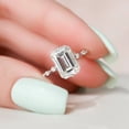 thumbnail image 3 of Emerald Cut Moissanite Diamond Engagement Ring 14K White Gold Ring Amazing Promise Day Gift Ring, 3 of 6