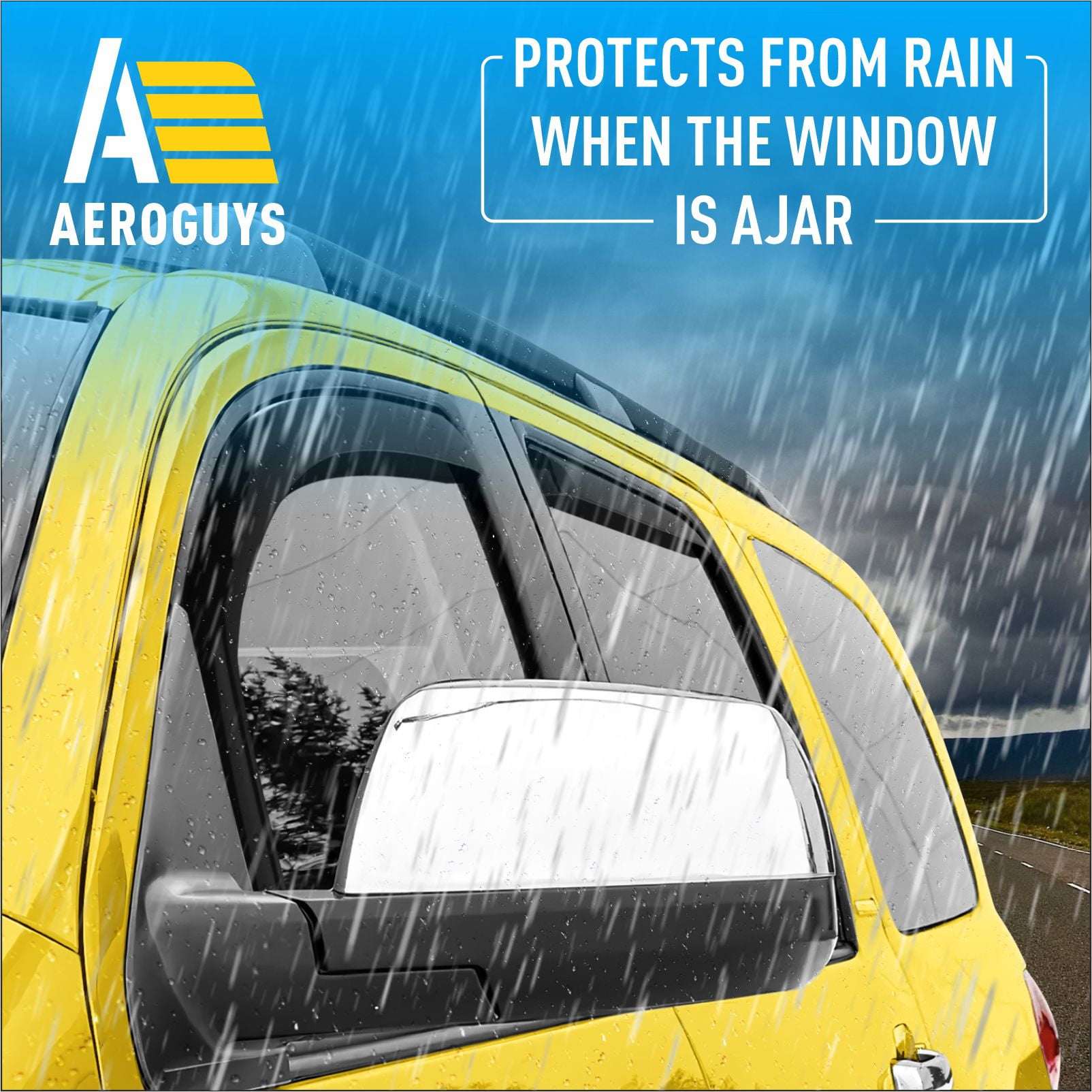 AEROGUYS In-Channel Window Deflectors Extra Durable Window Visors Rain Guards Fit for Toyota Sequoia 2008-2022, Sun Visors, Wind Vent Visors, Car Accessories - 4 pcs. AG0514