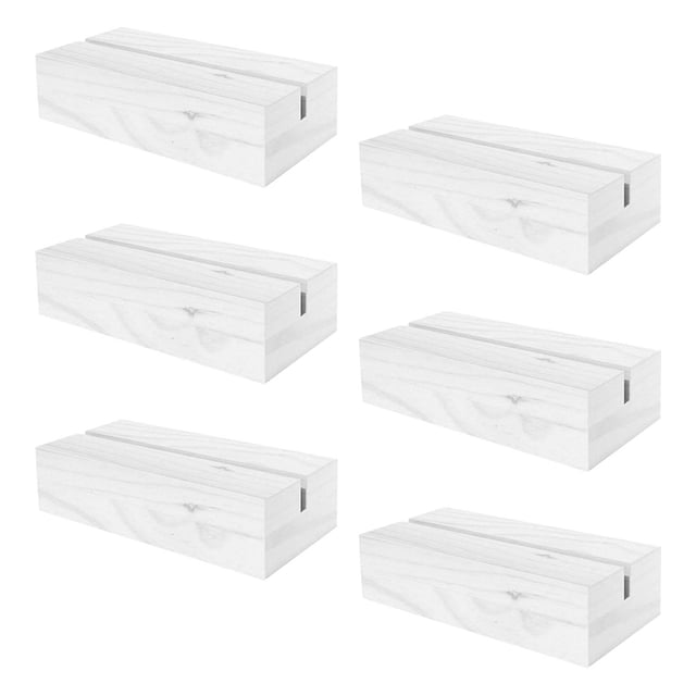 yuksok 6 Pieces Wooden Wreath Stand Base Wedding Decoration DIY for Collection Home White