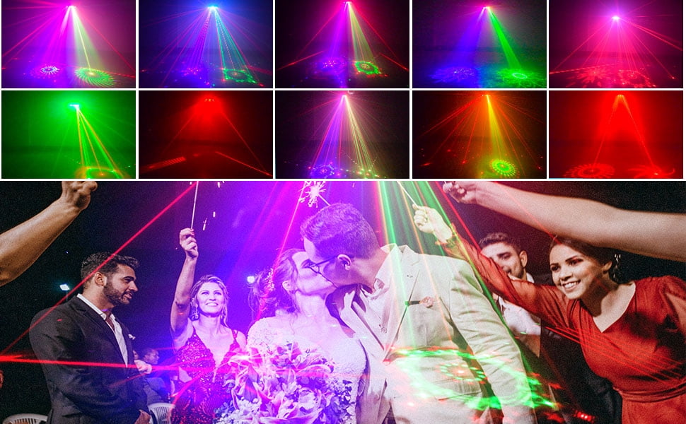 Party Lights DJ Disco Lights, 3D Effect Sound Sensing Laser Flash Stage Projector Home Show Christmas Halloween Party Birthday Decorations Club KTV Bar Karaoke Dance