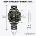thumbnail image 6 of OLEVS Watches for Men Luxury Analog Quartz Chronograph Business Dress Gold Plated Stainless Steel Moon Phase Waterproof Luminous Date Casual Mens Wrist Watches Reloj Para Hombre, 6 of 10