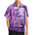 thumbnail image 2 of Camisa hawaiana divertida para playa para hombre, camisas con botones y estampado 3D de grafiti abstracto, camisas de vacaciones de verano de manga corta, 2 of 5