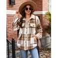 thumbnail image 4 of Zeagoo Flannel Jacket Fleece Lined Jacket Women Plaid Shacket Button Down Shirts Casual Fall Winter Outwear, 4 of 6