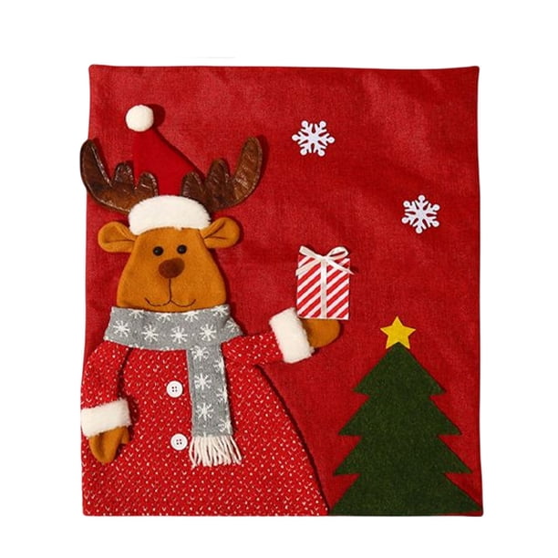 Monstrate Decoración de Navidad, funda para silla, funda para de comedor, calcomanía de Hotel para el hogar, diseño bonito, accesorios para el Kits de decoración para fiestas Patrón de ciervo Monstrate HA069924-03
