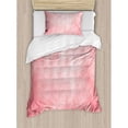 thumbnail image 3 of Coral Duvet Cover Set Queen Size, Pale Spring Watercolor Design Girlish Tie Dye Abstract Color Texture Image, Decorative 3 Piece Bedding Set with 2 Pillow Shams, Coral Peach Salmon, by Ambesonne, 3 of 3