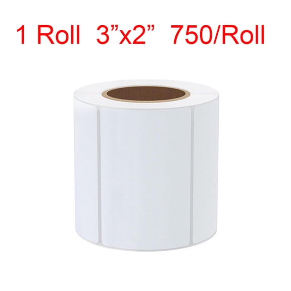 Ryhampaper 1 Roll 3"x2" 750/Roll Direct Thermal Shipping Label Barcode Address Sticker Label for Zebra & Rollo