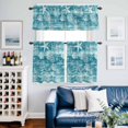 thumbnail image 2 of Ocean Kitchen Curtains Valances and Tiers Set of 3 Summer Beach Sea Star Coral Shell Teal Texture Tier Curtains and Valance with Rod Pocket for Small Windows, 27.5"x36", 2 of 9