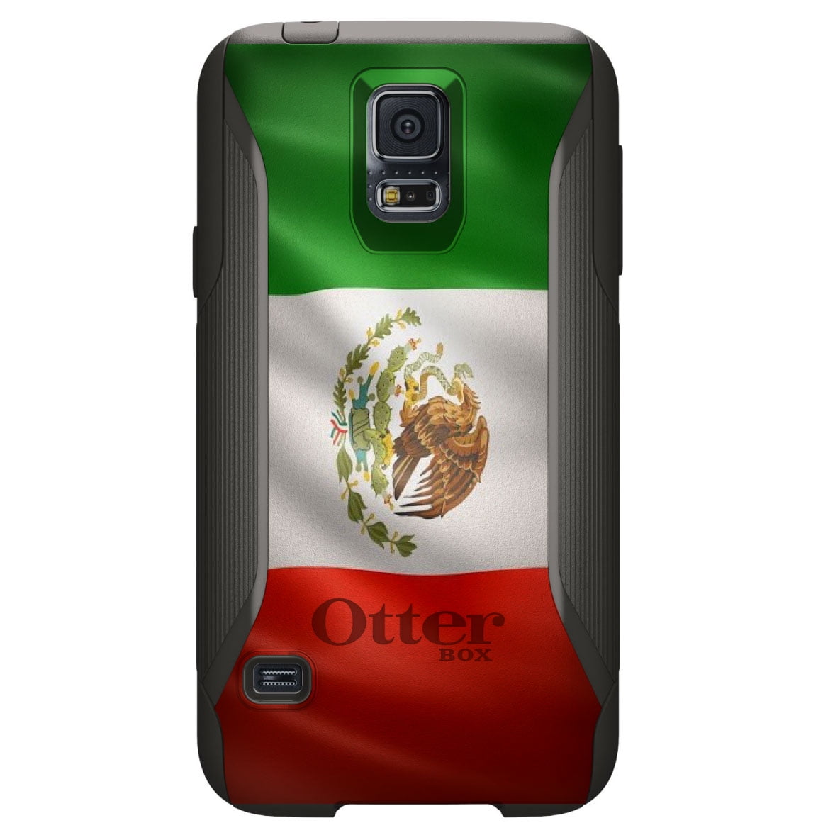 DistinctInk Custom Black OtterBox Commuter Series Case for Samsung Galaxy S5 Red...