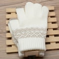 thumbnail image 4 of Tiqkatyck Work Gloves Men's and Women's Snowflake Printing Gloves, Creative and Fashionable Mobile Phone with Screen Knitted Gloves, Thick and Warm Winter Adult Winter Gloves White, 4 of 4