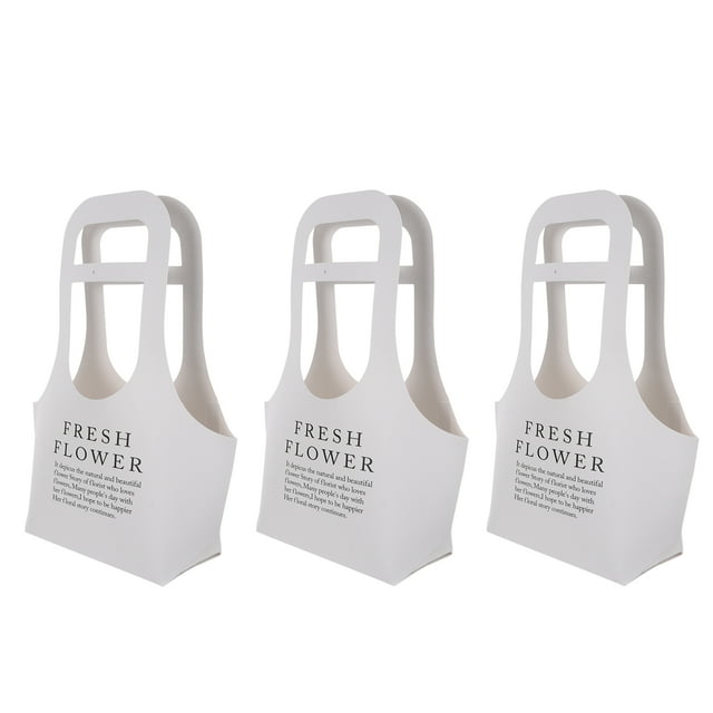 3Pcs Flower Bouquet Packing Bags White Kraft Paper Simple Design for Flower Gift Packaging 15.4X8.3X4.3In