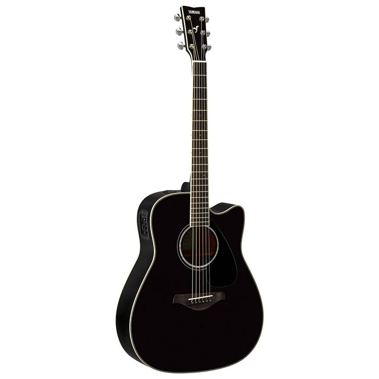 Yamaha Dreadnought Solid Top Acoustic-Electric Guitar, Black Yamaha Dreadnought Solid Top Acoustic-Electric Guitar, Black