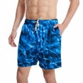 thumbnail image 4 of safuny Men's Swim Trunks Shorts Swimwear Holiday Athletic Teens Boys Clearance Beaches Hawaii Graphic Drawstring Fashion Trousers Casual Summer Relaxed Quick Dry Pants Blue S, 4 of 6