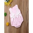 thumbnail image 2 of Gureui Newborn Baby Girl Sleeveless Jumpsuit Delicate Lace Flowers Bow Snap Closure Bodysuit Outfits, 2 of 5