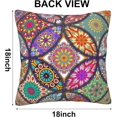 thumbnail image 2 of Bohemian Pillow Covers 18"x18",Ethnic Vintage Flower,Set of 2 Throw Pillow Covers,Farmhouse Pillow Cases Decorative for Home Couch Sofa, 2 of 6