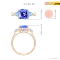 thumbnail image 5 of ANGARA Natural Cushion 2.15 ct Tanzanite & Trillion Aquamarine 3 Stone Ring in 14K Rose Gold for Women (Size-8mm) | December Birthstone, Anniversary, Jewelry Gift for Women | Natural Tanzanite Ring, 5 of 9
