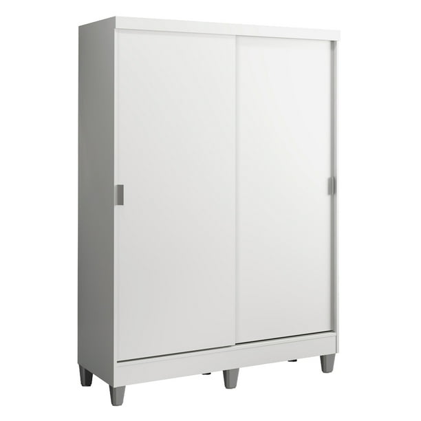 Ropero Closet Madesa Luke 2 Puertas Corredizas y Pies Blanco